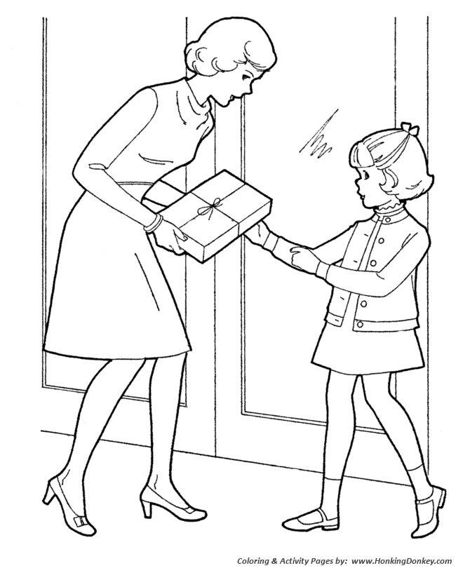 Mother's Day Coloring Pages - Mother's Day Present