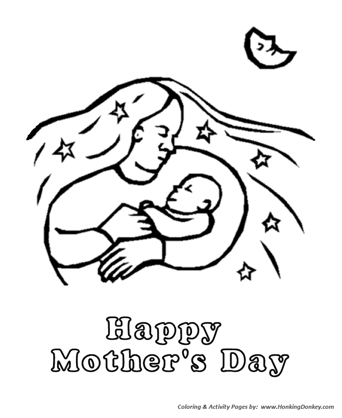 Mother's Day Coloring Pages - Mother and Child