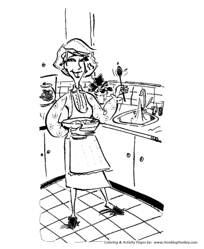 Mother's Day Coloring Pages - Mom is a great cook