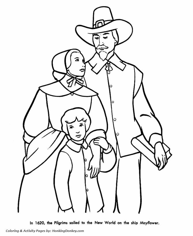 Pilgrim Freedom - Thanksgiving Day Coloring Pages