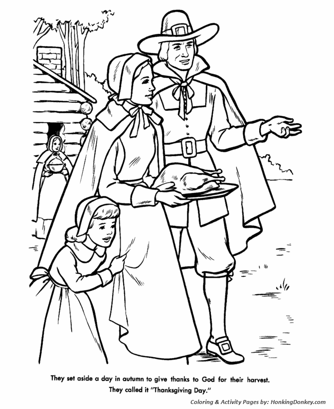 Thanksgiving Day Feast - Thanksgiving Day Coloring Pages