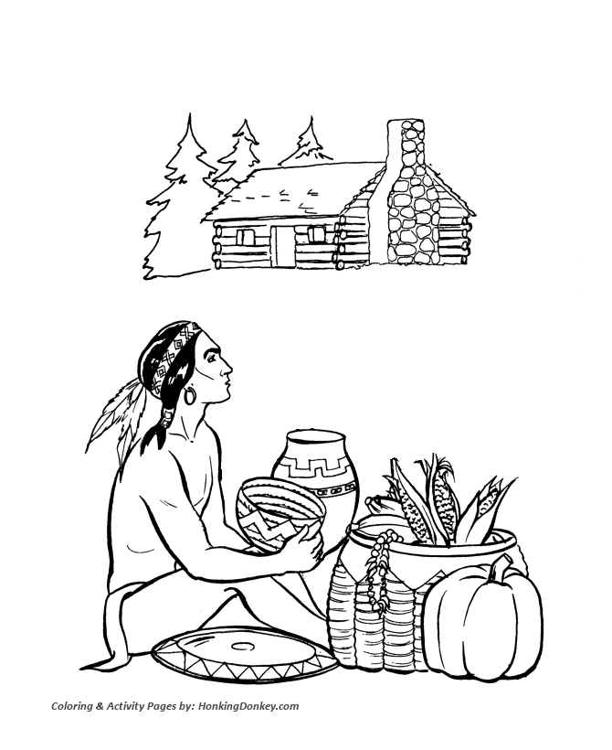 Thanksgiving Day Feast - Thanksgiving Day Coloring Pages