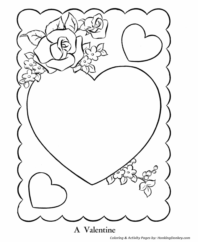 Hearts and Roses - Valentine's Day Coloring Pages