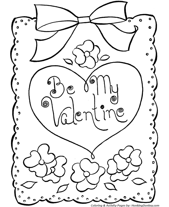 Valentine's Day Coloring Pages - Be My Valentine Heart