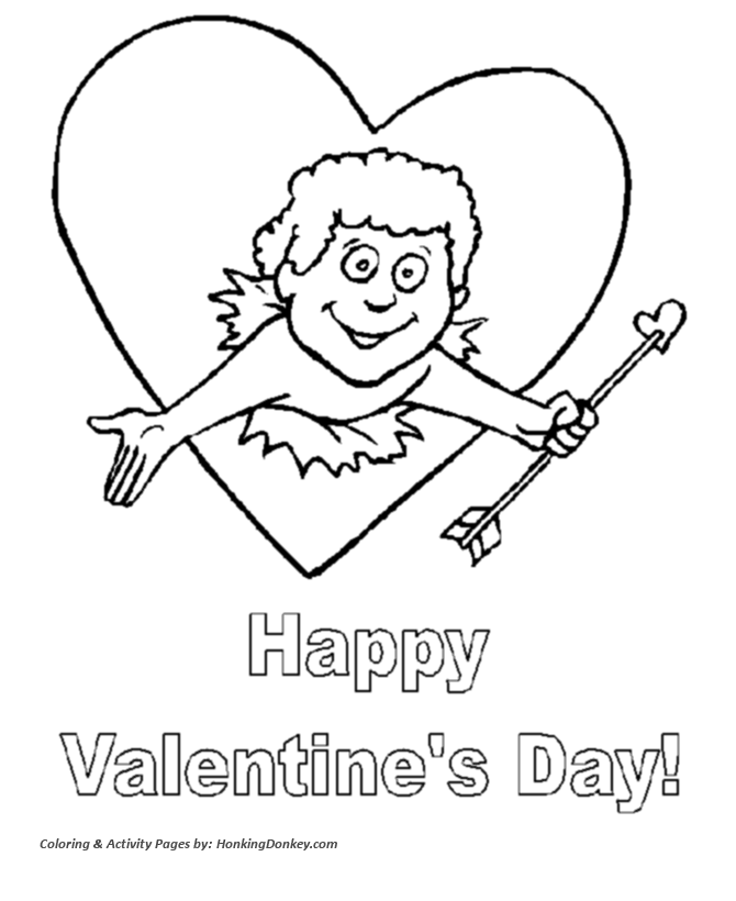 Cupid with an Arrow - Valentine's Day Coloring Pages