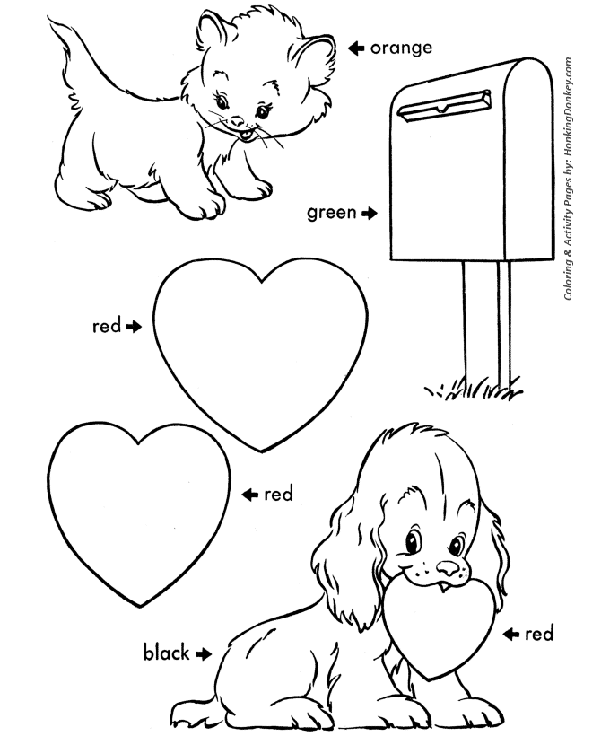Color by Numbers Valentine heart - Valentine's Day Coloring Pages