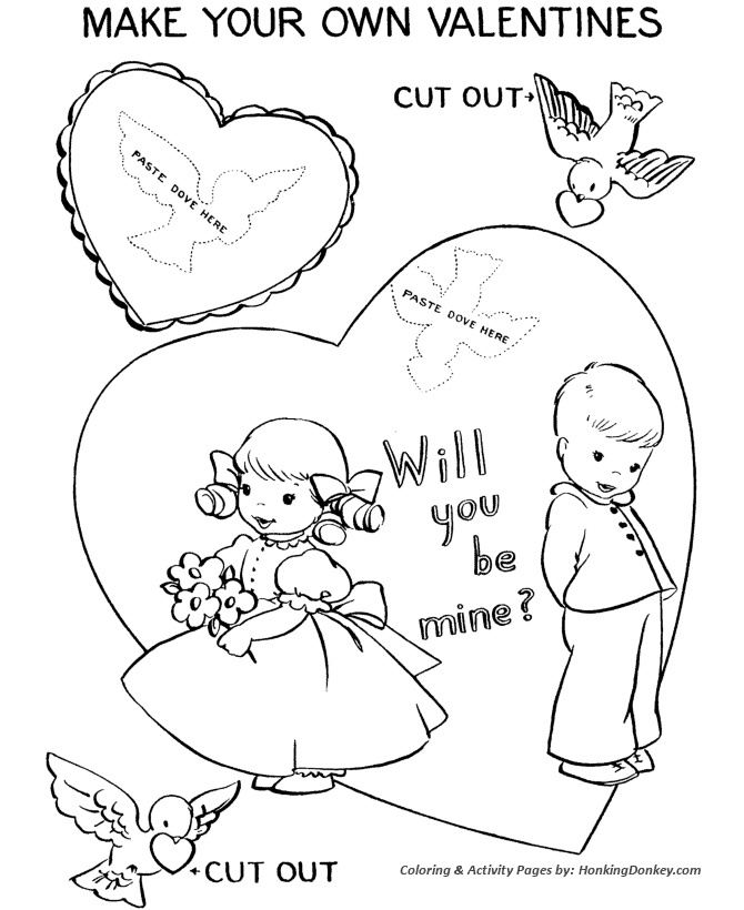 Valentine heart Cut-Out - Valentine's Day Coloring Pages