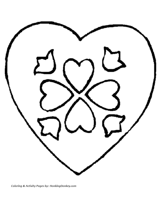 Valentine's Hearts Coloring Pages -  A Valentine's Heart coloring page