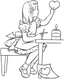 Valentine Kids Coloring Page Sheet 