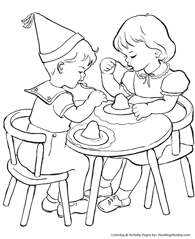 Valentine's Day Kids Coloring Pages - Ice Cream Valentine Kids Fun