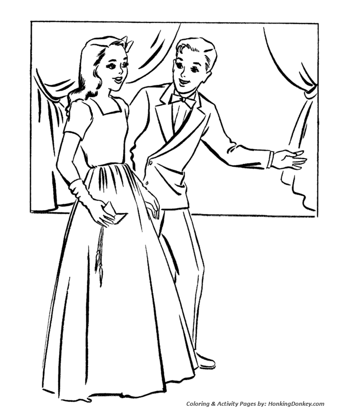 Valentine's Day Kids Coloring Pages - Kids Valentine's Dance