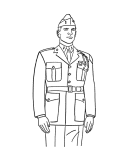 Veteran's Day Coloring Sheet - Veteram Officer