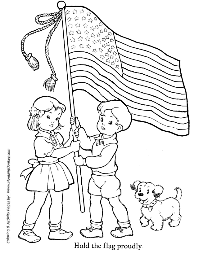 Veterans Day Coloring Pages Hold the flag proudly