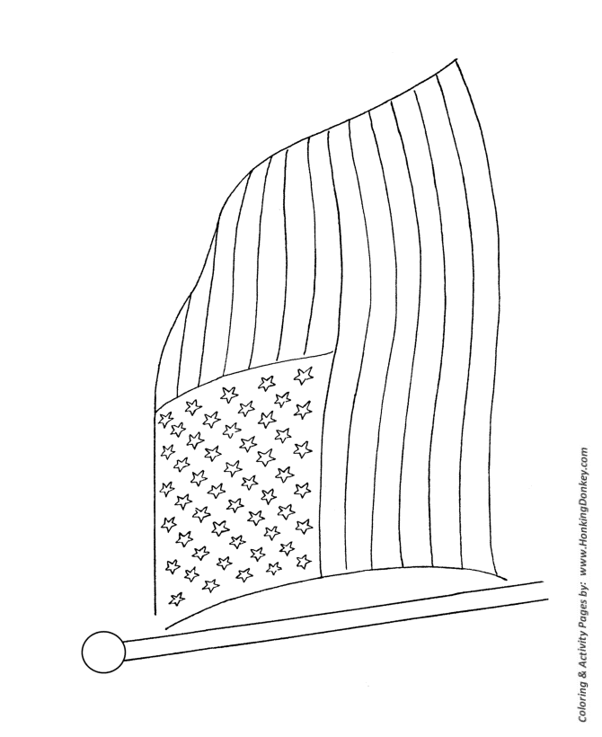 Veterans  Day Coloring Pages - US Flag Coloring page
