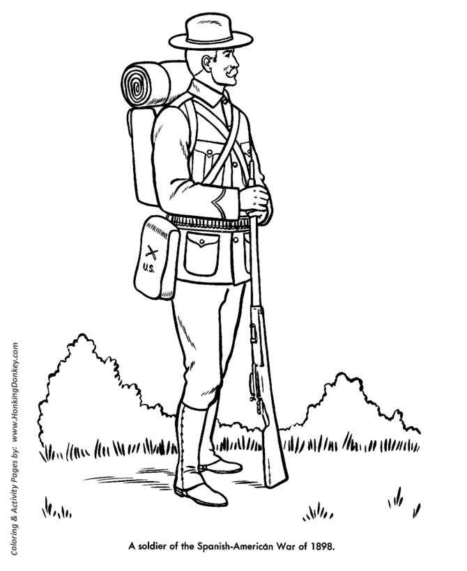 Veterans  Day Coloring Pages - Spanish-American War