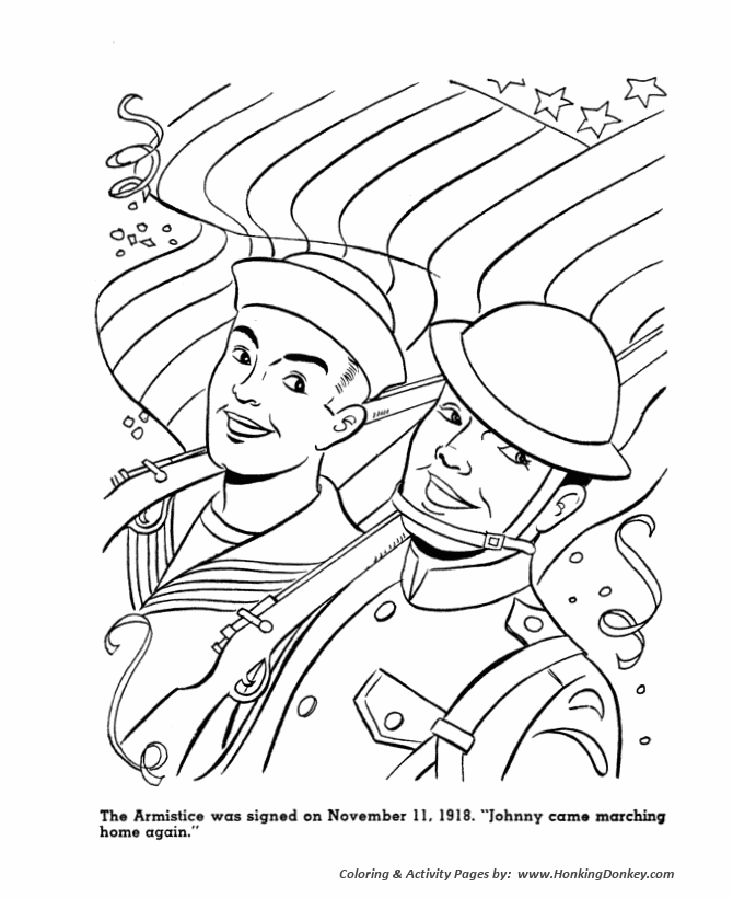 Veterans  Day Coloring Pages - World War I Armistice - Veterans Day