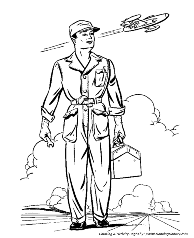Veterans  Day Coloring Pages - Support Personnel Veterans