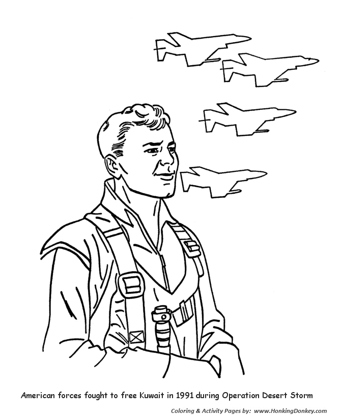 Veterans  Day Coloring Pages - Gulf War - Air Force Veterans