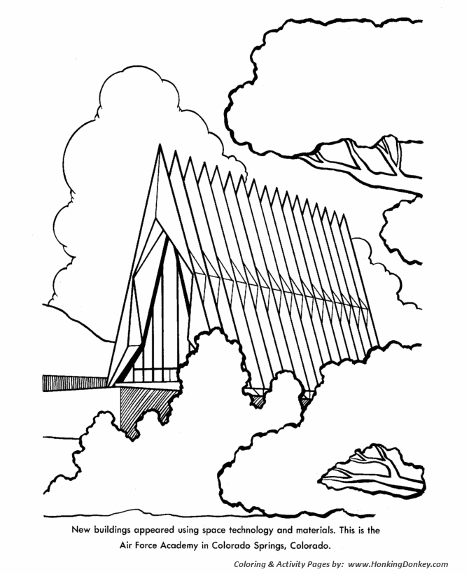 Veterans  Day Coloring Pages - US Air Force Academy