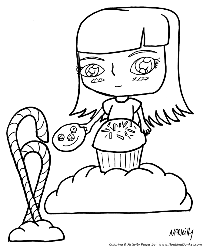 Anime Coloring page | Candy Girl