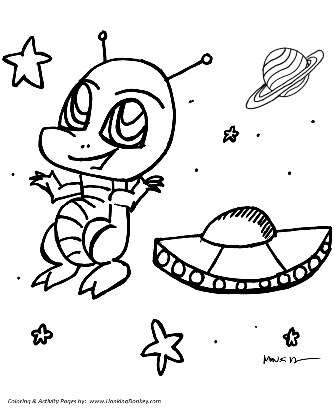 Anime Coloring page | Space Alien