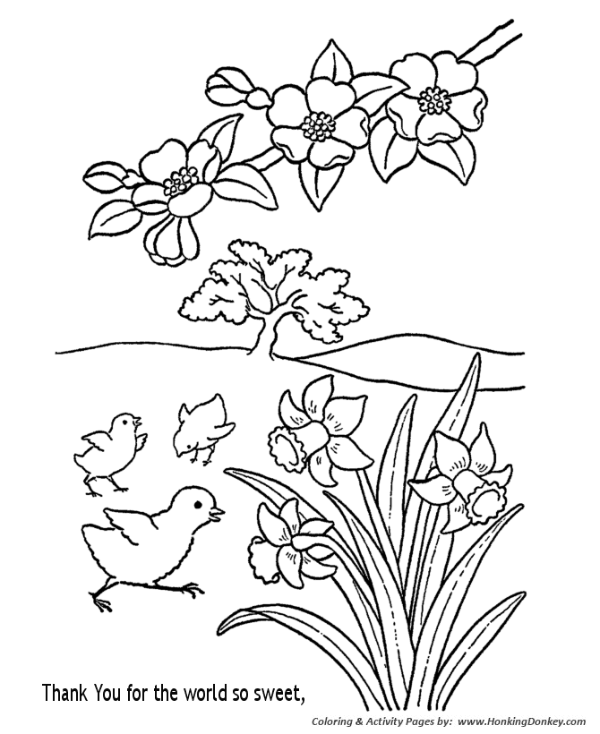 Church Bible Lesson Coloring Activity Sheets | Thank You for the world so sweet