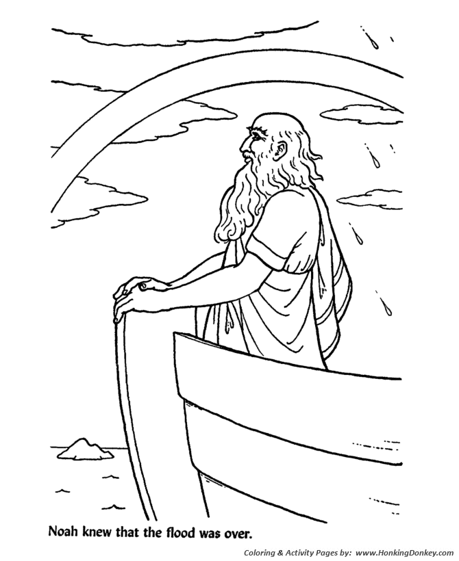 Noah Rainbow Coloring Page