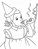 Birthday Party Horn Coloring Page