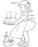 Birthday Cake Coloring Page