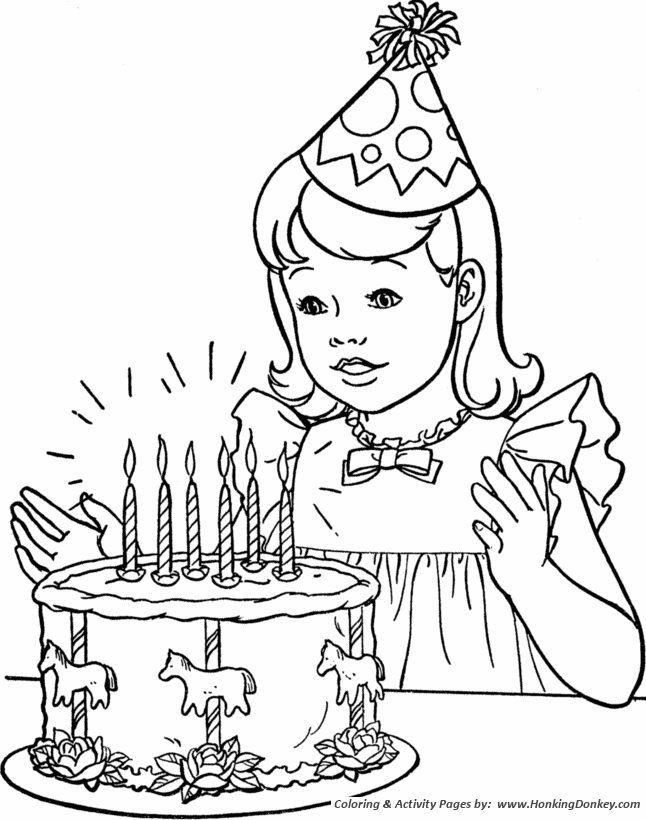 Birthday Coloring pages | Birthday Party Cake