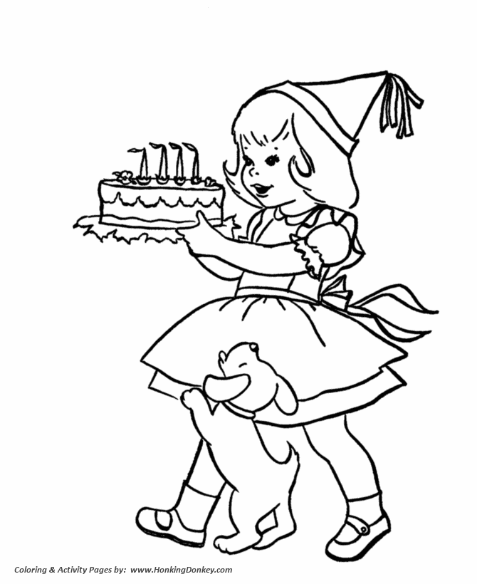 Birthday Coloring Pages Free Cake Party