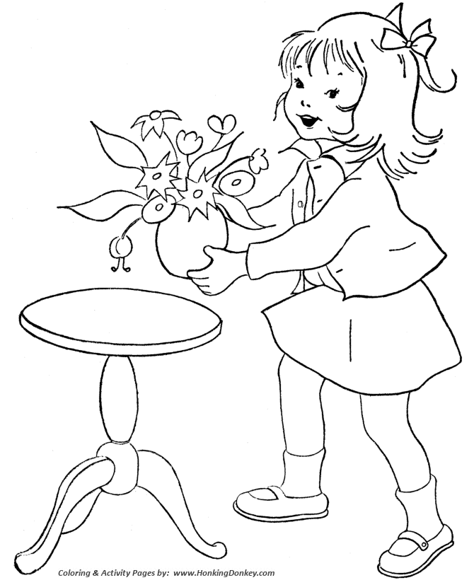 Birthday Coloring pages | Birthday Flowers