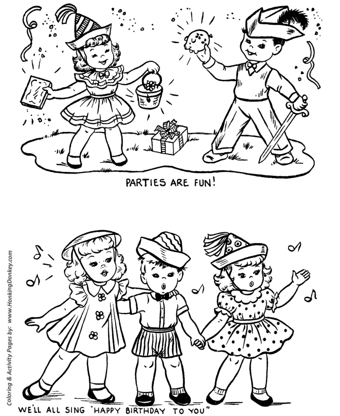 Birthday Coloring Pages Free Printable Kids Party Fun