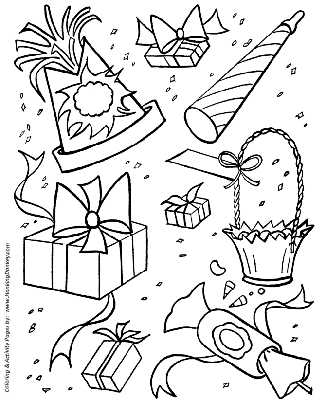 Birthday Coloring pages | Birthday Party Treats