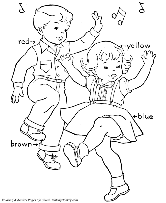 dance party coloring page