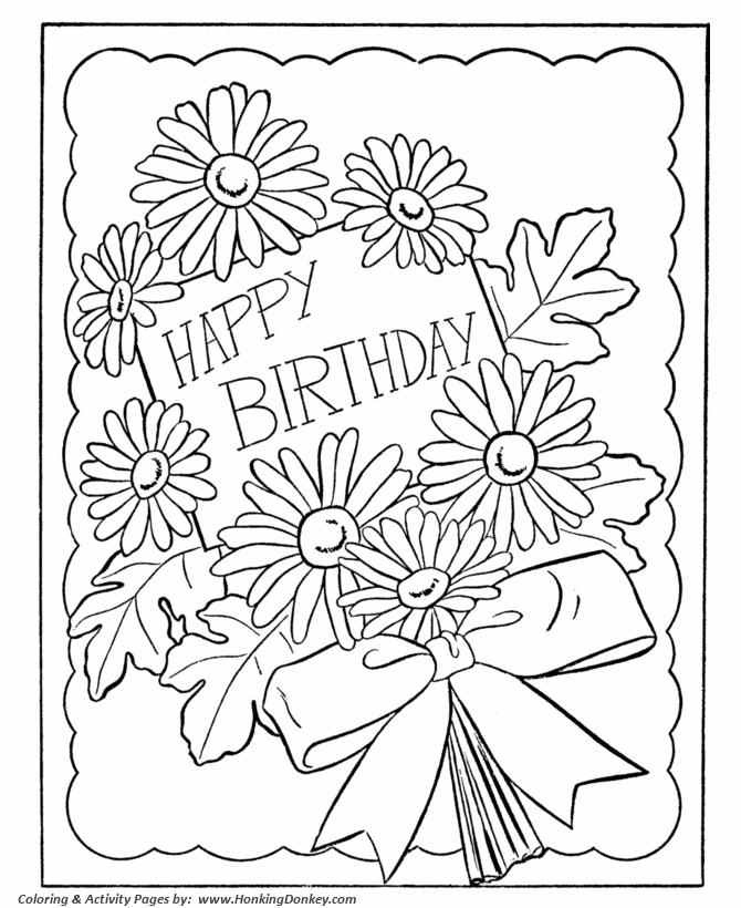 Printable Coloring Happy Birthday Cards Printable Coloring Happy Birthday Cards