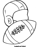 Easy Shapes Coloring page | Football and helmet