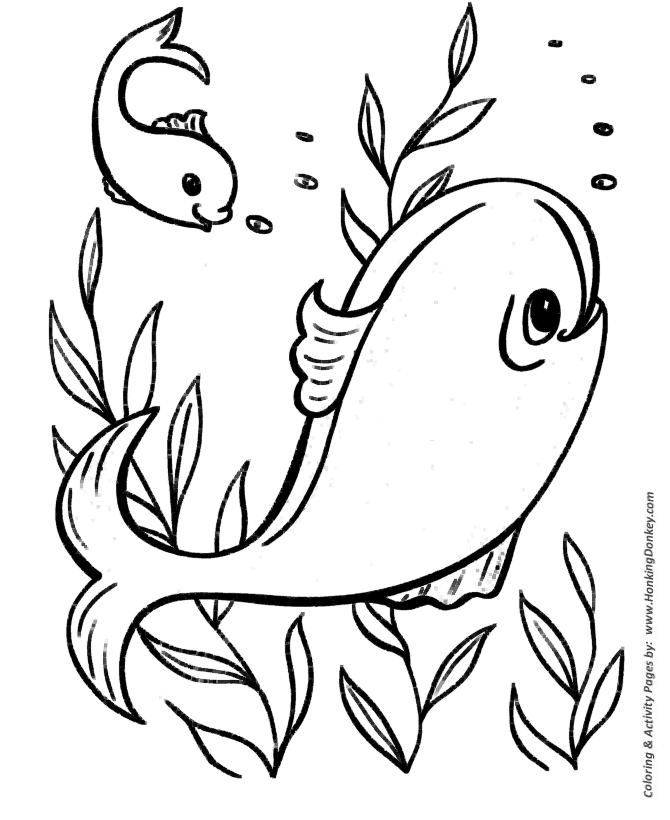 Easy Coloring pages | Ocean Fish