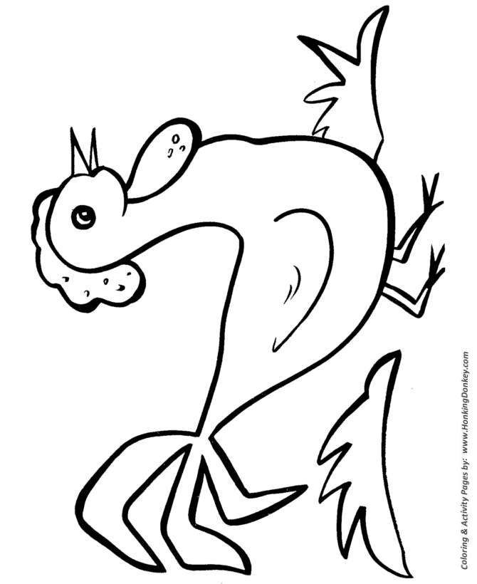 Easy Shapes Coloring pages | Rooster Chicken