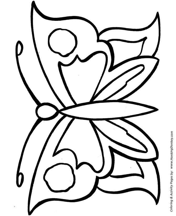 Easy Coloring pages | Large Butterfly