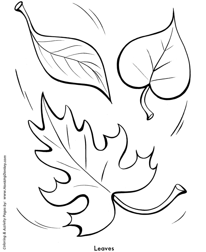 Easy Shapes Coloring pages | Fall Leaves
