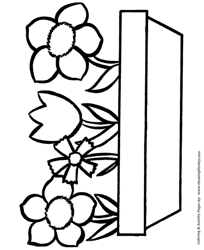 Easy Coloring pages | Flowers in a Pot