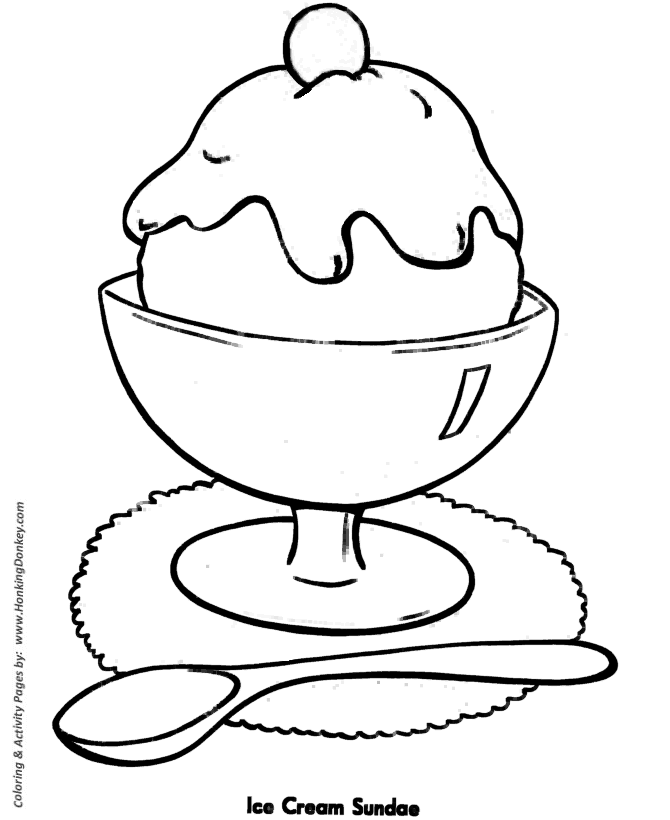 Easy Shapes Coloring pages | Ice Cream Sundae