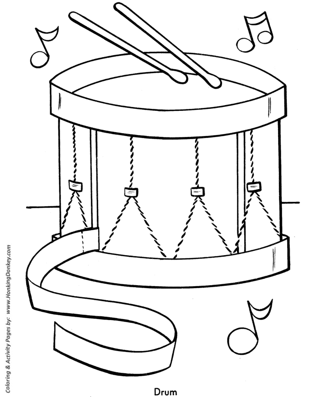 Easy Coloring pages | Toy Drum