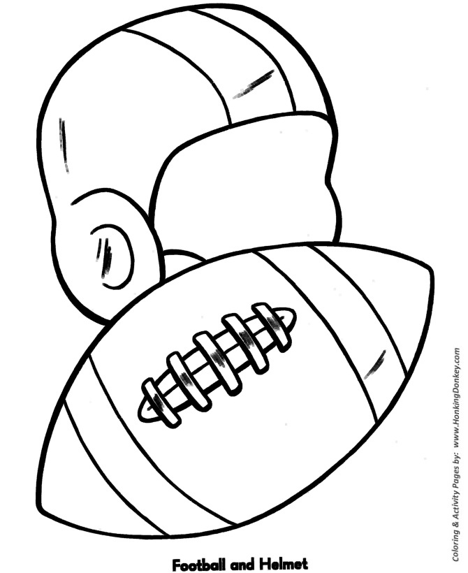 Easy Coloring pages | Football and Helmet
