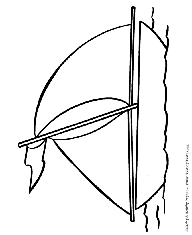 Easy Coloring pages | Big Sailboat