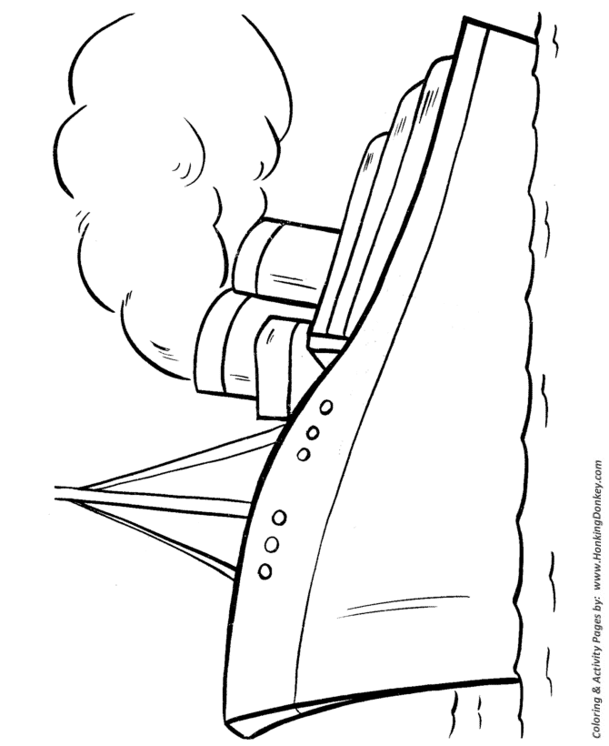 Easy Shapes Coloring pages | Cruise Ship