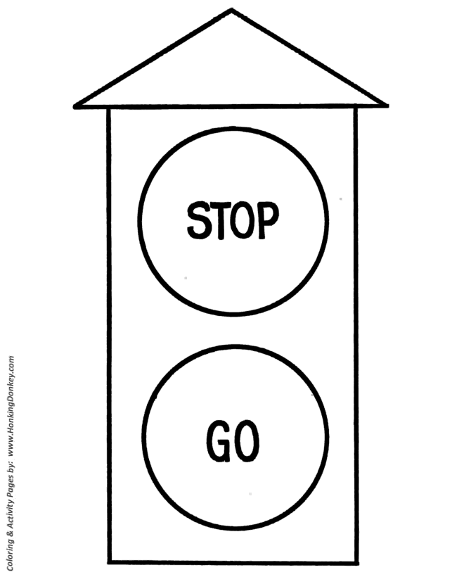 Pre-K Coloring pages | Stoplight