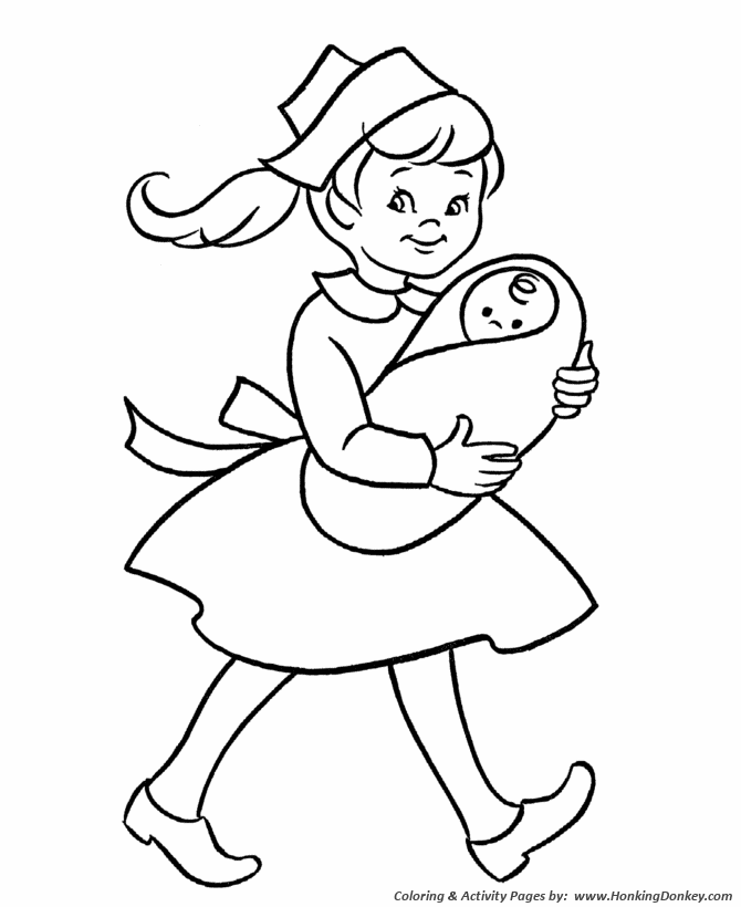 Pre-K Coloring pages | Nurse and Baby
