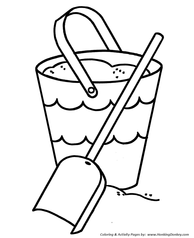 Pre-K Coloring pages | Beach sand bucket